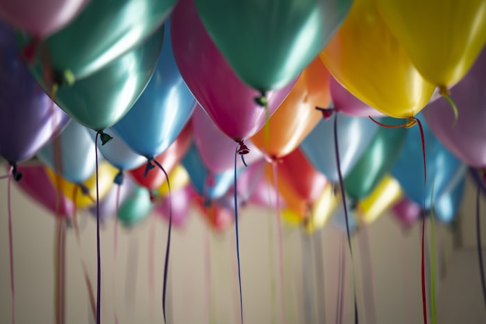 Colorful balloons at a party